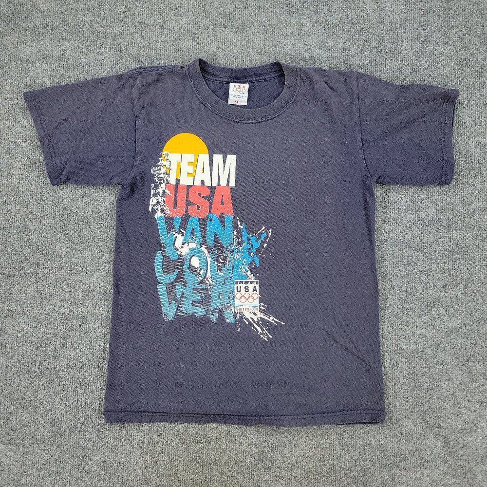 USA Olympics  Shirt Men Small Blue Vancouver 2010 Graphic Crew Neck Short Sleeve